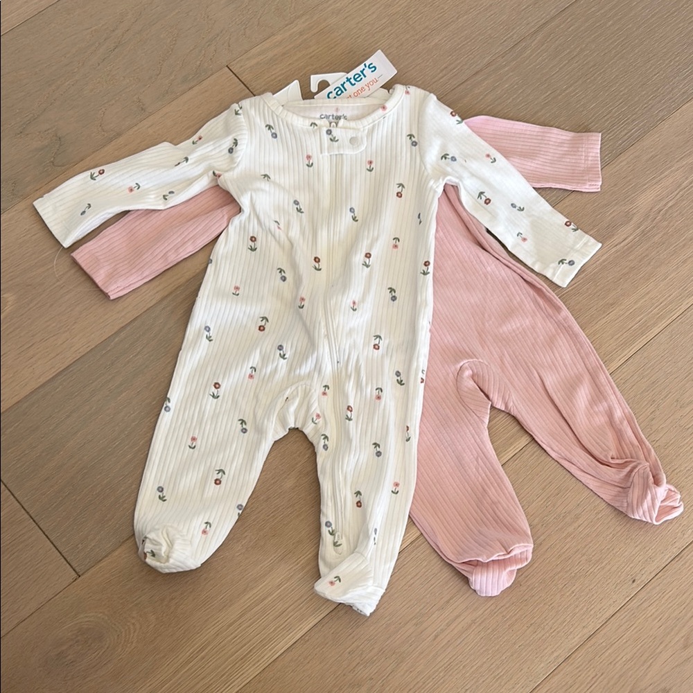 Carter's Baby Onesies - White and Pink